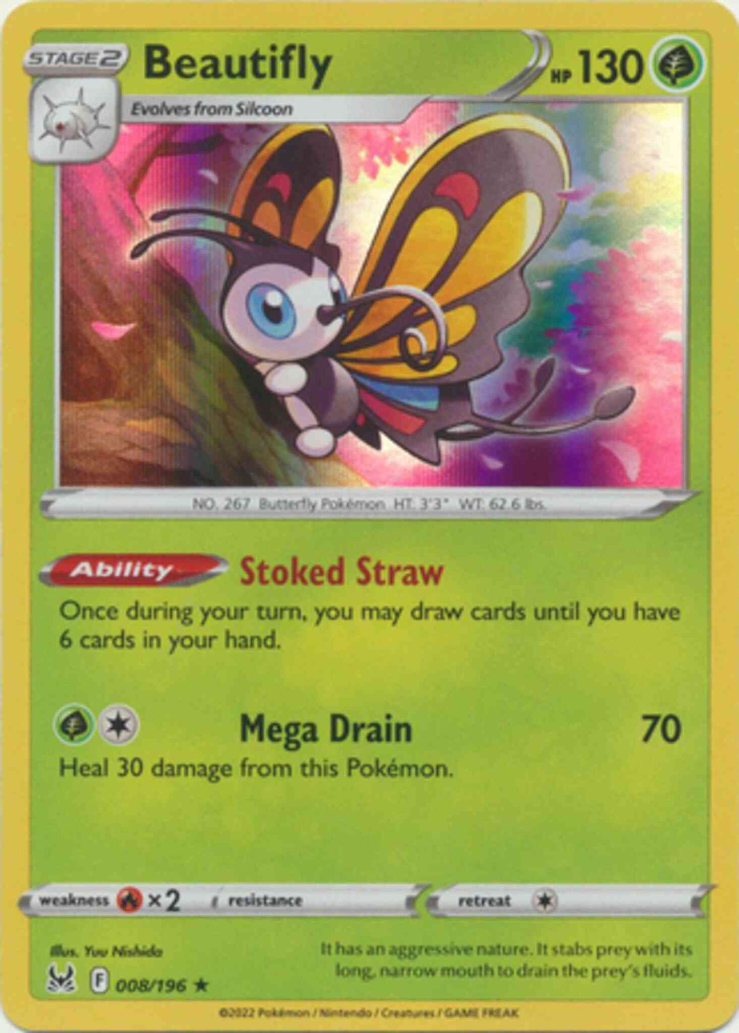 Beautifly - 008/196 - Rare Holo [swsh11-008] [Holo]