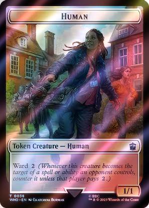 Food Token (58) // Human Token (38) [Universes Beyond: Doctor Who: Tokens] [Surge Foil]