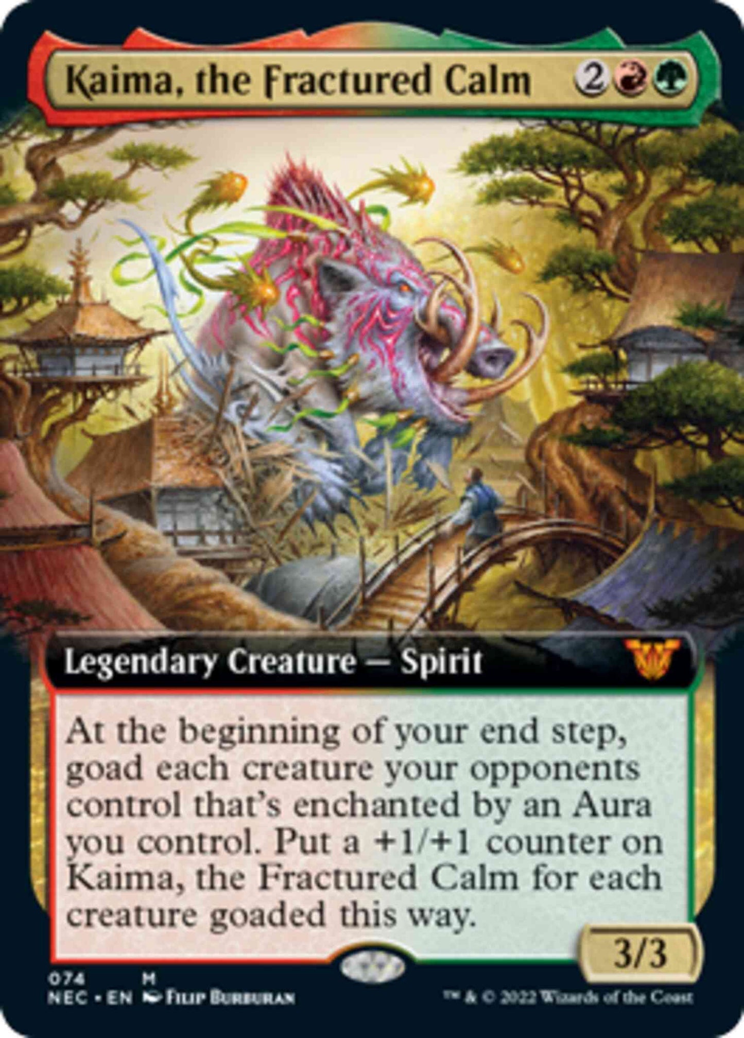 Kaima, the Fractured Calm [74] [Extended Art] [Kamigawa: Neon Dynasty: Commander] [Non-Foil]