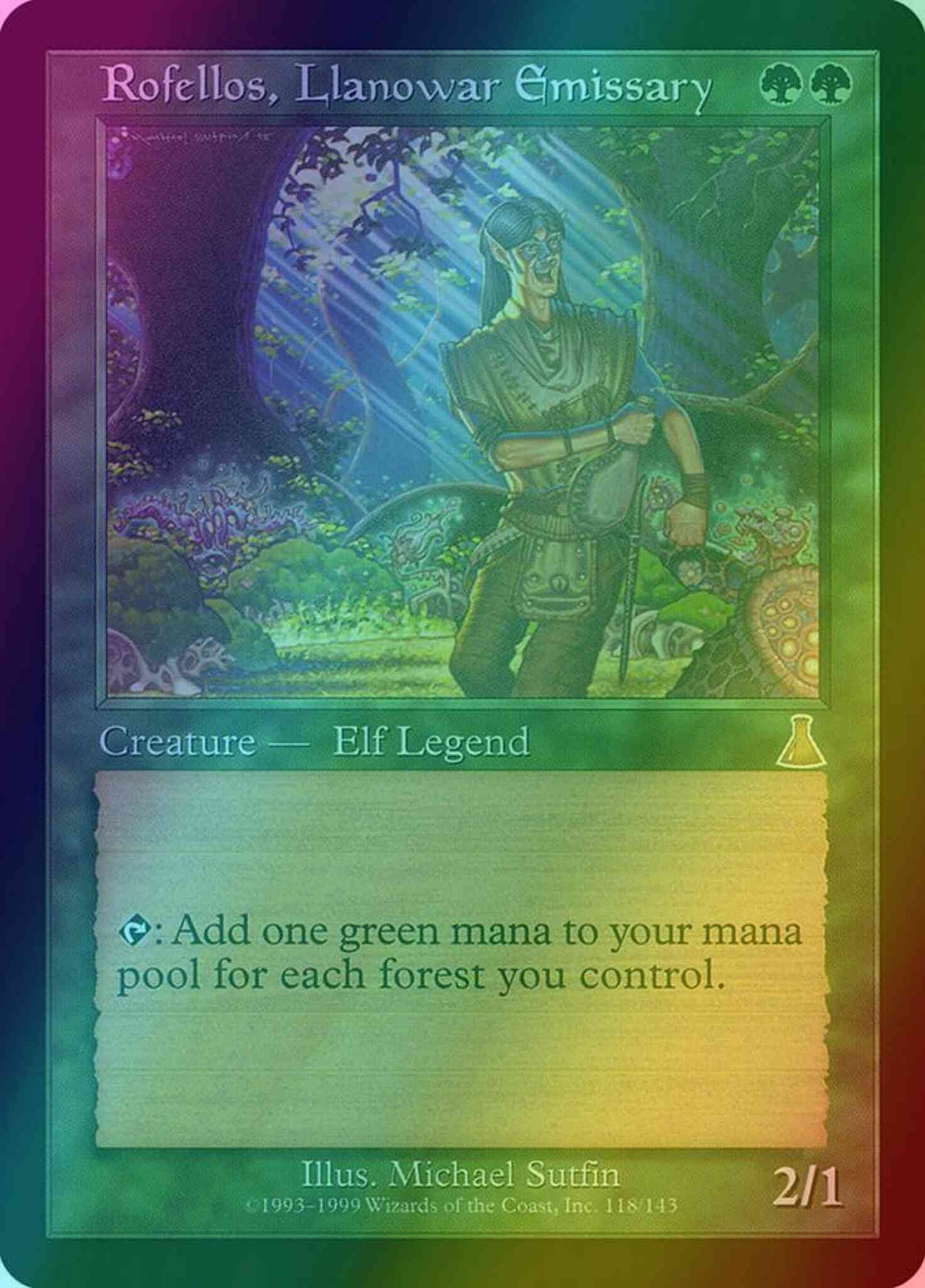 Rofellos, Llanowar Emissary [118] [Urza's Destiny] [Foil]