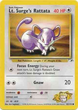 Lt. Surge's Rattata - 82/132 - Common - Unlimited [gym1U-82] [Non-Holo]