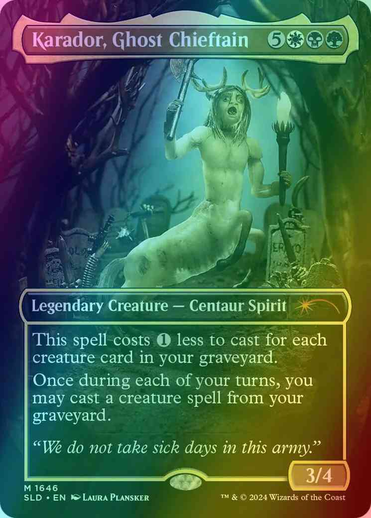 Karador, Ghost Chieftain [1646] [Borderless] [Diabolical Dioramas] [Secret Lair Drop] [Foil]