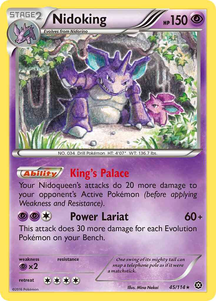 Nidoking - 45/114 - Rare [xy11-45] [Reverse Holo]