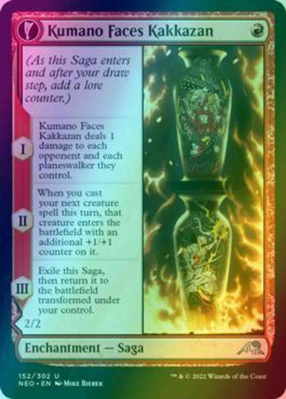 Kumano Faces Kakkazan // Etching of Kumano [152] [Kamigawa: Neon Dynasty] [Foil]