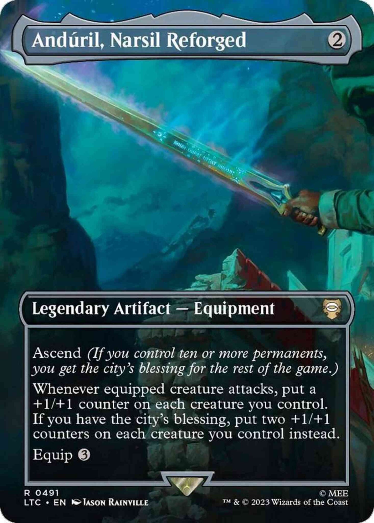 Andúril, Narsil Reforged [491] [Borderless] [The Lord of the Rings: Tales of Middle-earth: Commander] [Non-Foil]