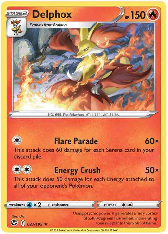 Delphox - 027/195 - Rare [swsh12-027] [Non-Holo]