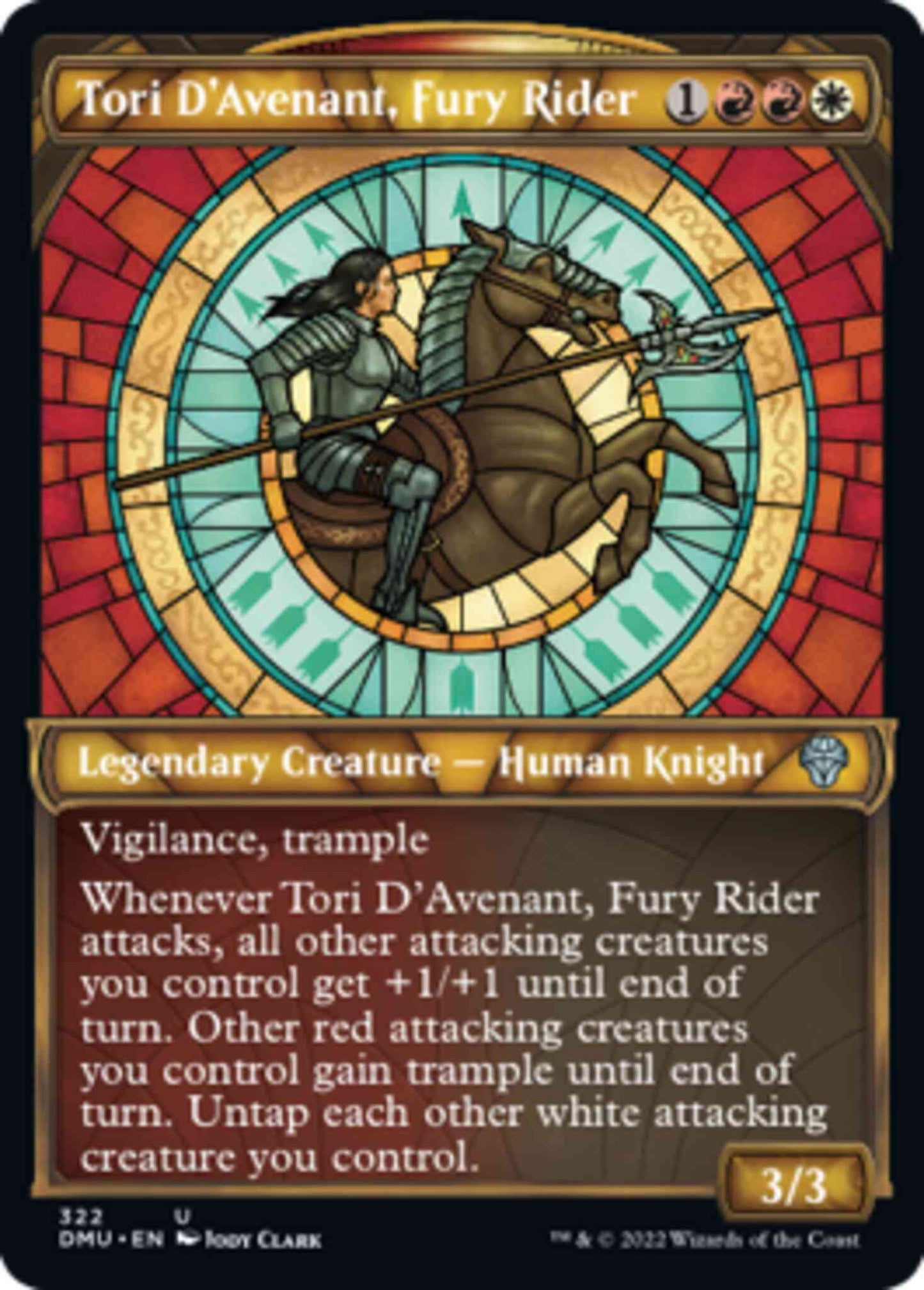 Tori D'Avenant, Fury Rider [322] [Stained Glass Showcase] [Dominaria United] [Non-Foil]
