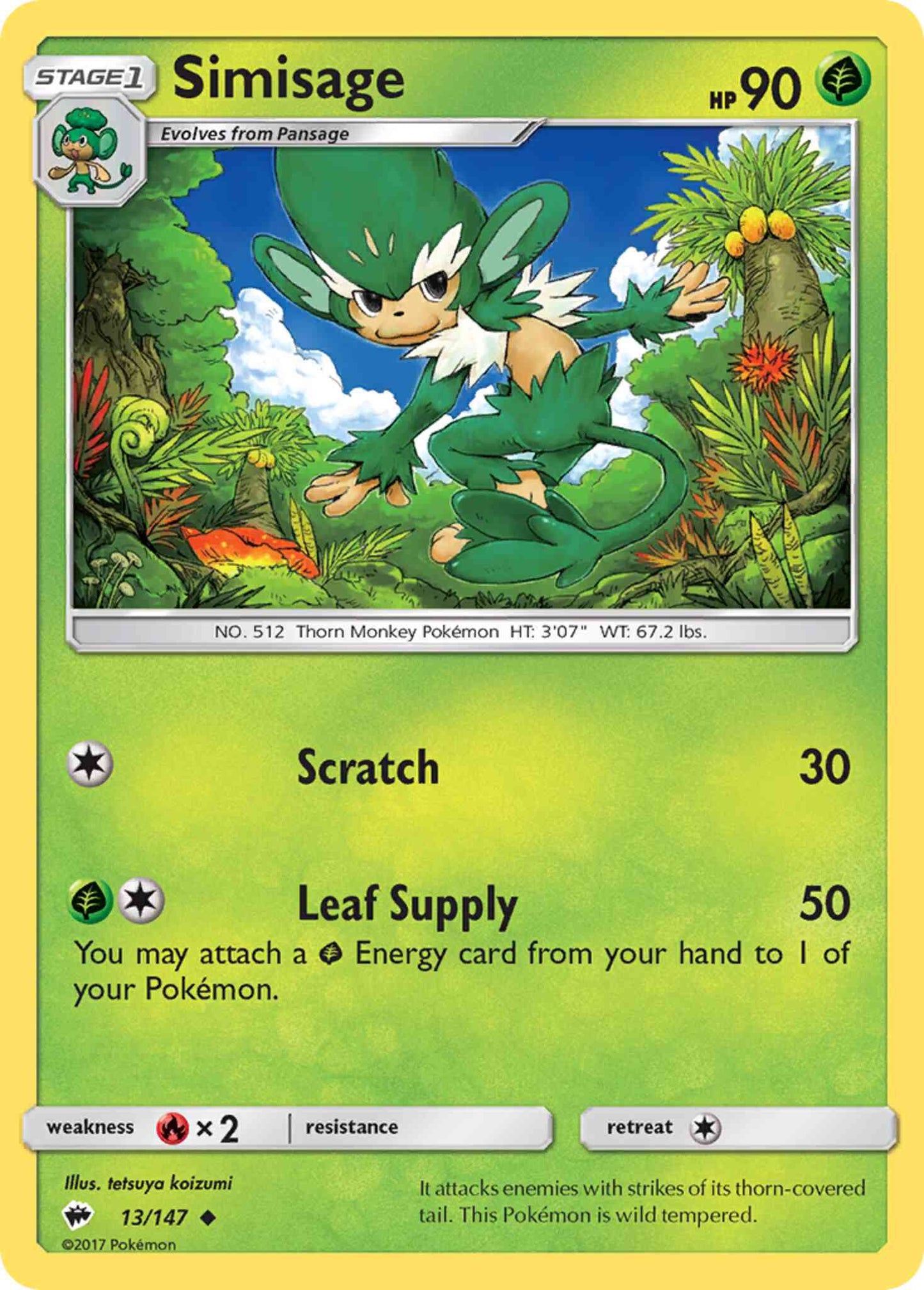 Simisage - 13/147 - Uncommon [sm3-13] [Reverse Holo]