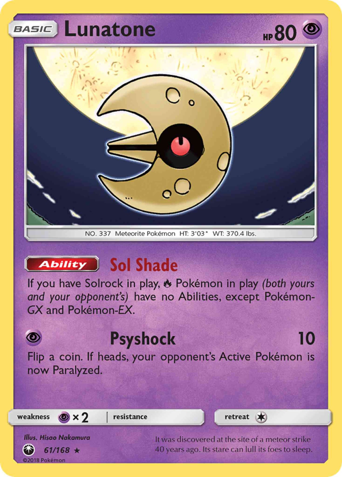 Lunatone - 61/168 - Rare Holo [sm7-61] [Holo]
