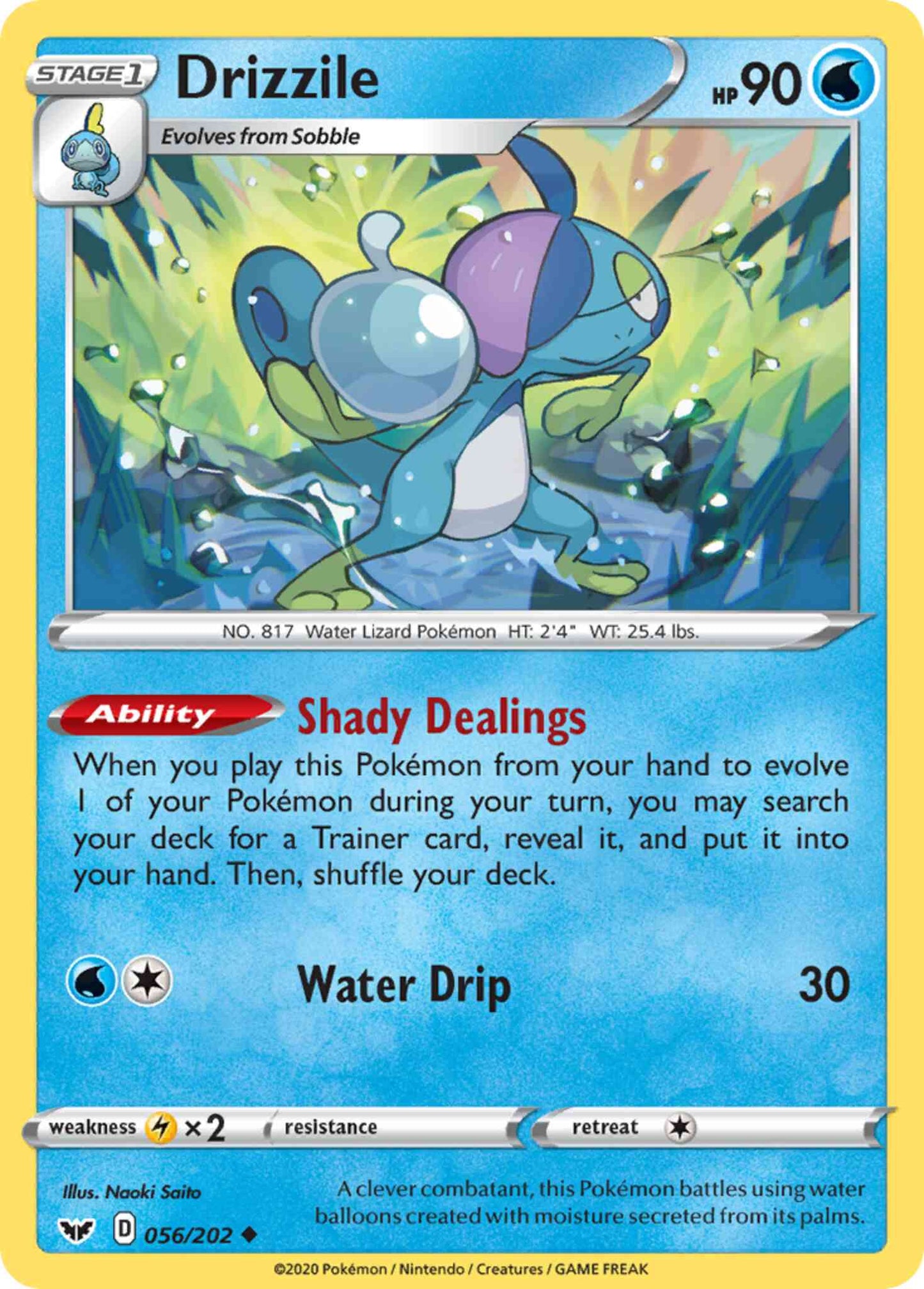 Drizzile - 056/202 - Uncommon [swsh1-056] [Reverse Holo]
