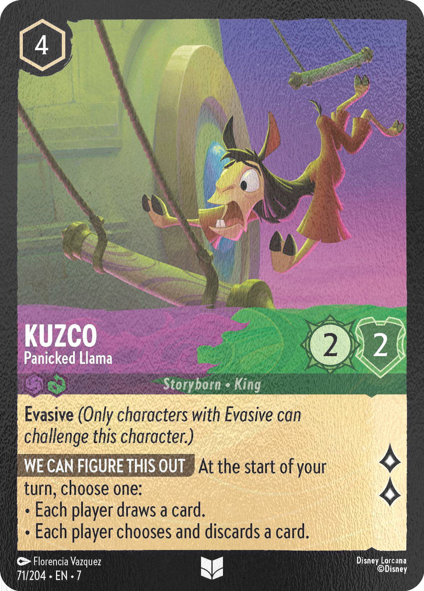 Kuzco - Panicked Llama - 71/204 [Archazia's Island] [Cold Foil]