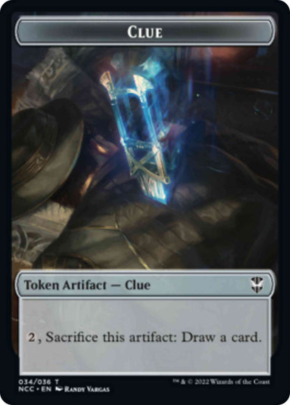Clue Token (34) // Copy Token (01) [Streets of New Capenna: Commander: Tokens] [Non-Foil]