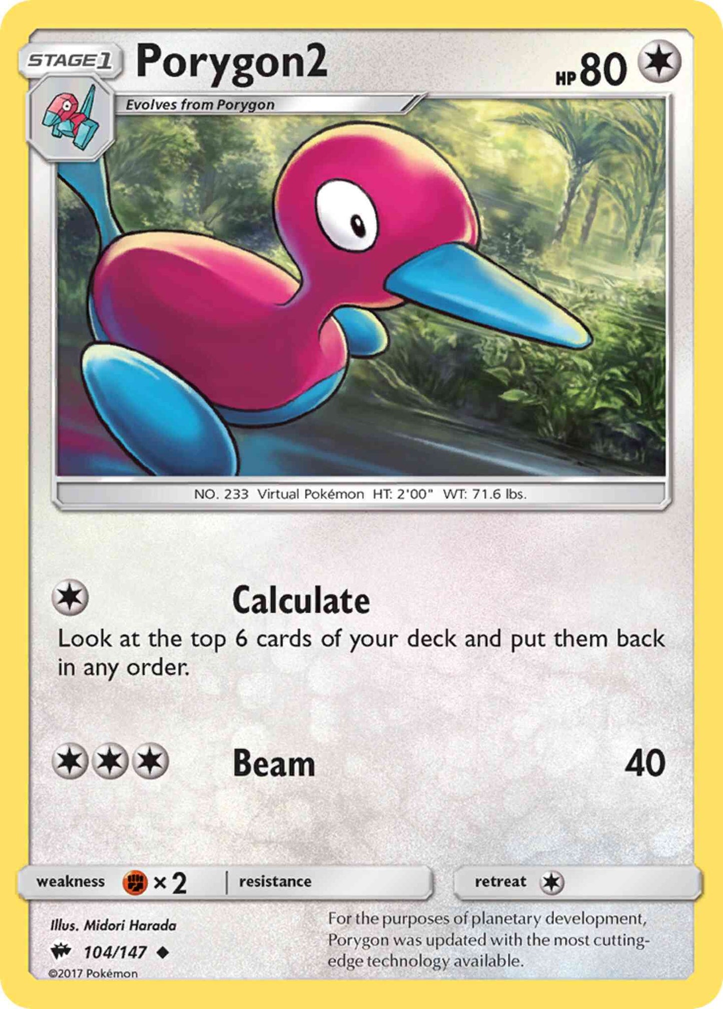 Porygon2 - 104/147 - Uncommon [sm3-104] [Non-Holo]