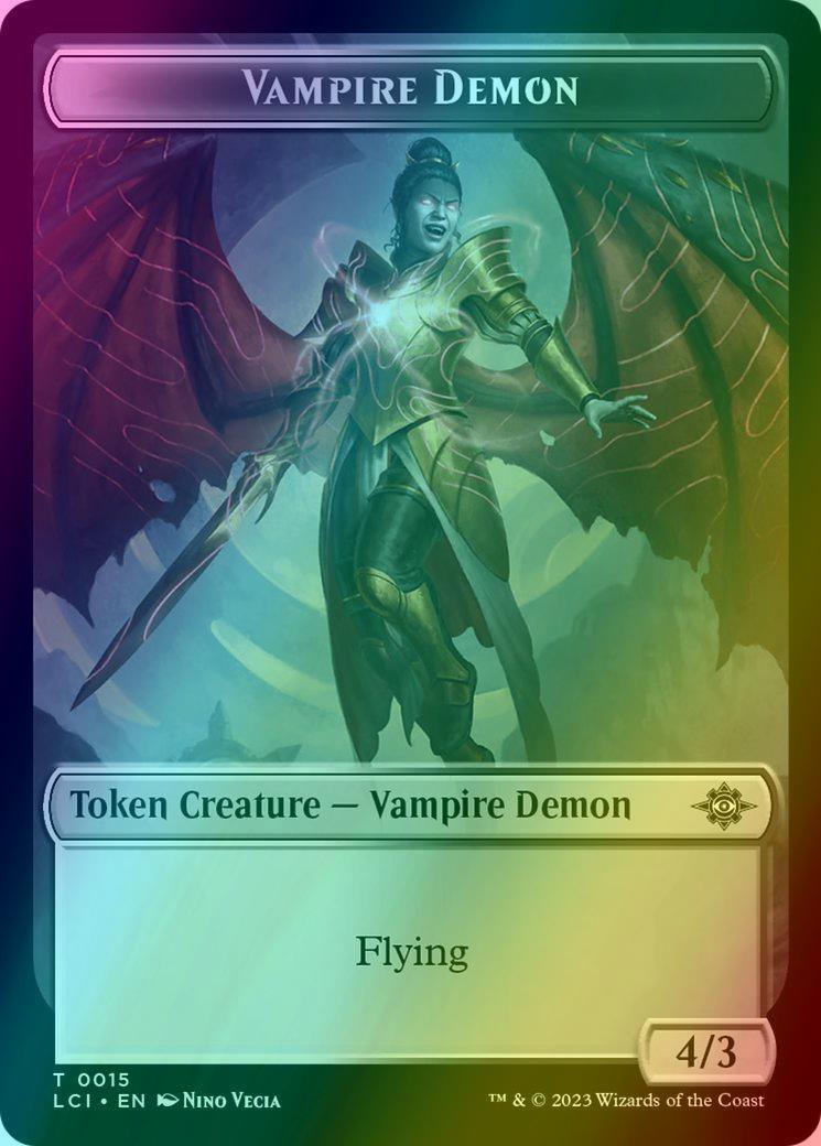 Fungus Dinosaur Token (12) // Vampire Demon Token (15) [The Lost Caverns of Ixalan: Tokens] [Foil]
