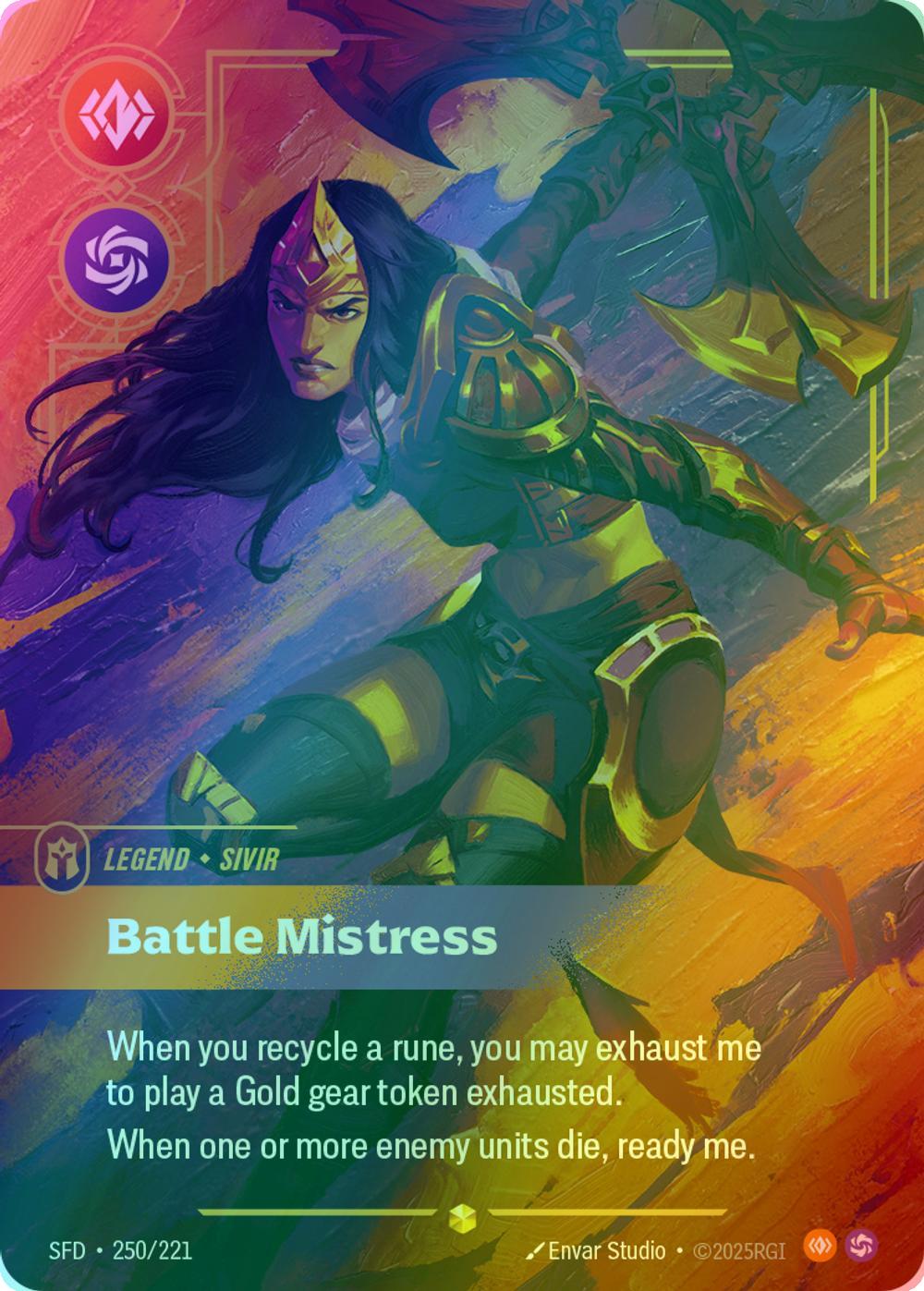 Battle Mistress (Sivir) (Overnumbered) - 250/221 [Spiritforged] [Foil]