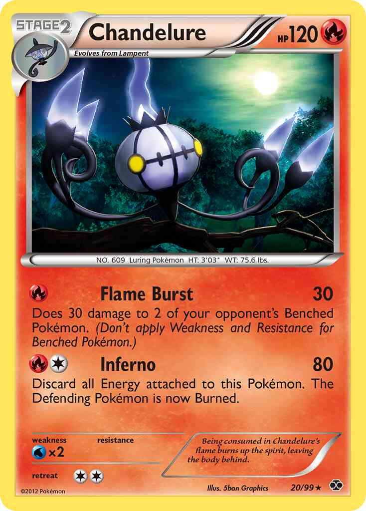 Chandelure - 20/99 - Rare Holo [bw4-20] [Reverse Holo]