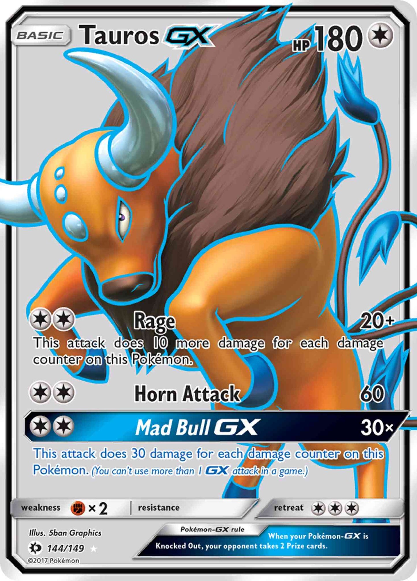 Tauros-GX - 144/149 - Rare Ultra [sm1-144] [Ultra]