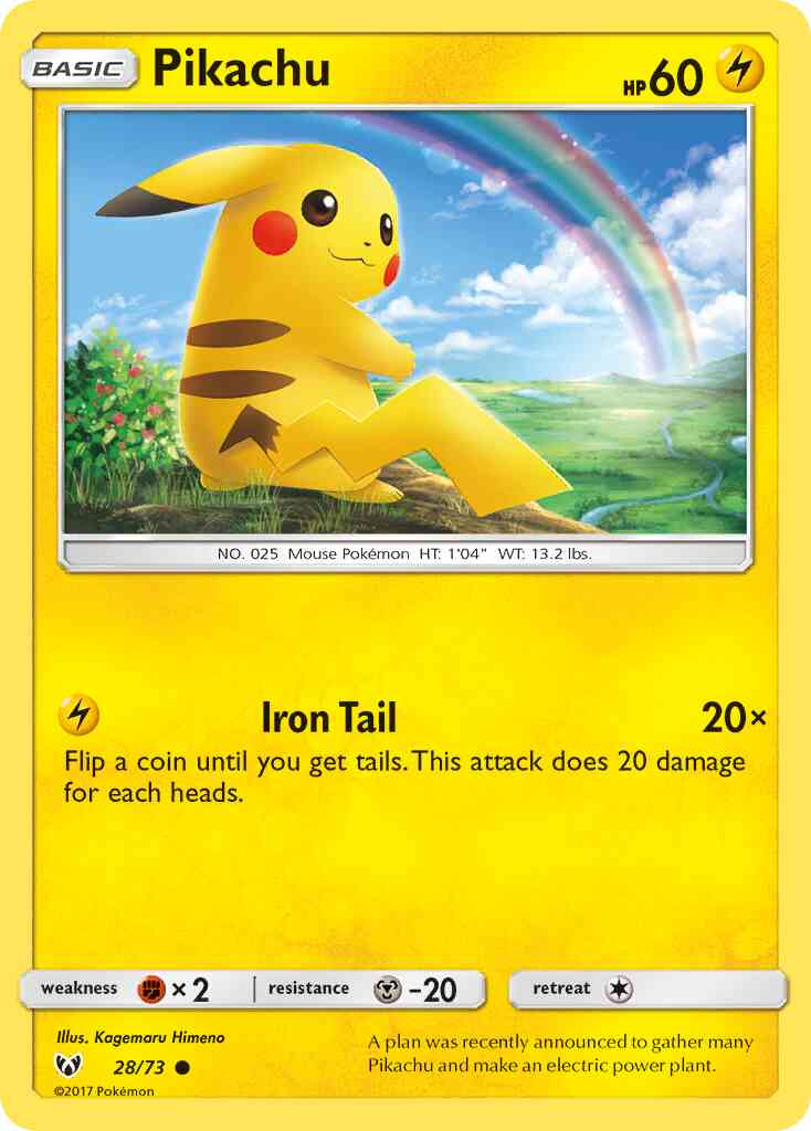 Pikachu - 28/73 - Common [sm35-28] [Reverse Holo]
