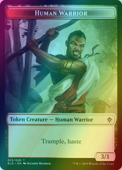 Food Token (17) // Human Warrior Token (13) [Throne of Eldraine Tokens] [Foil]