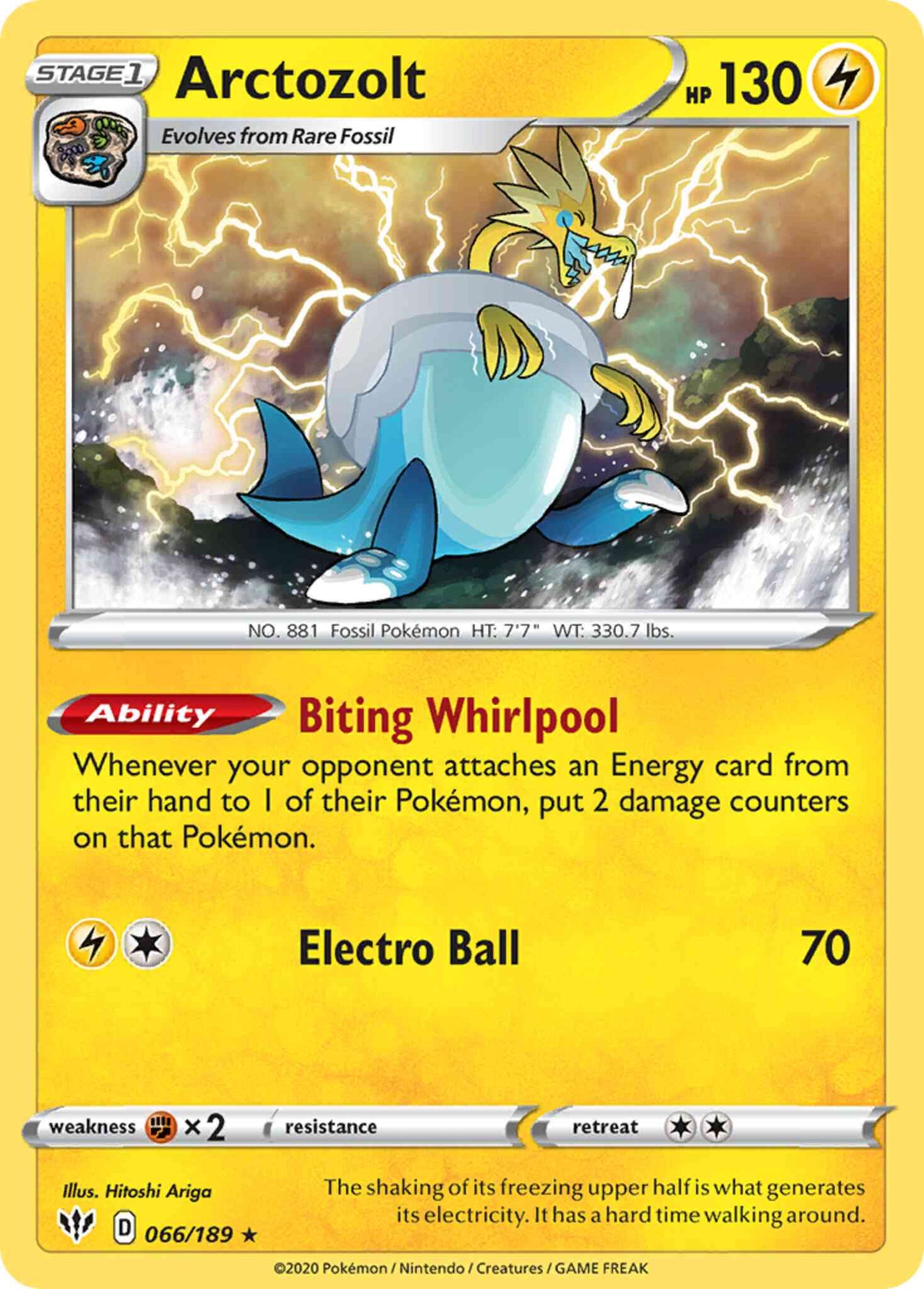Arctozolt - 066/189 - Rare Holo [swsh3-066] [Reverse Holo]
