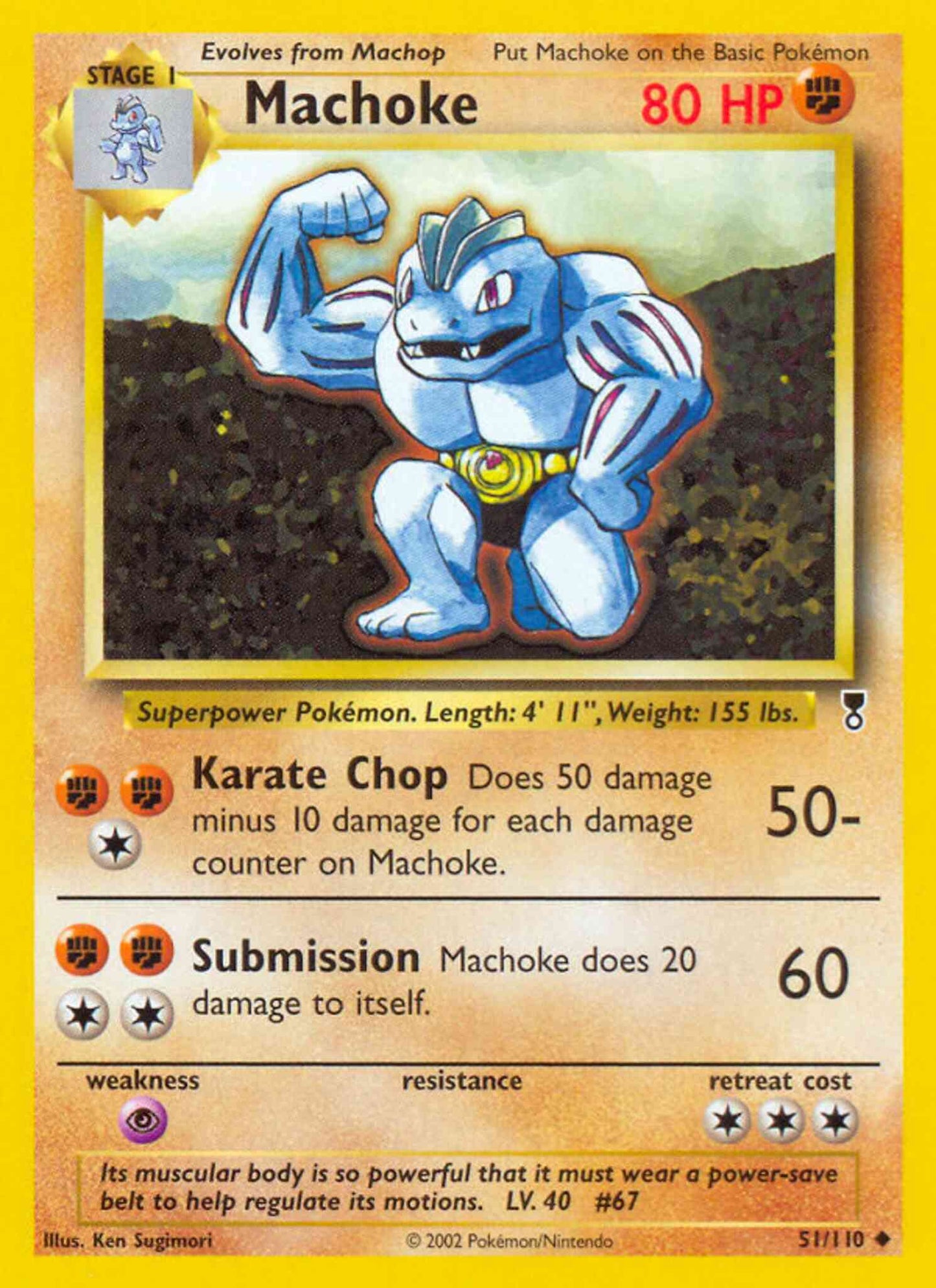 Machoke - 51/110 - Uncommon [base6-51] [Reverse Holo]