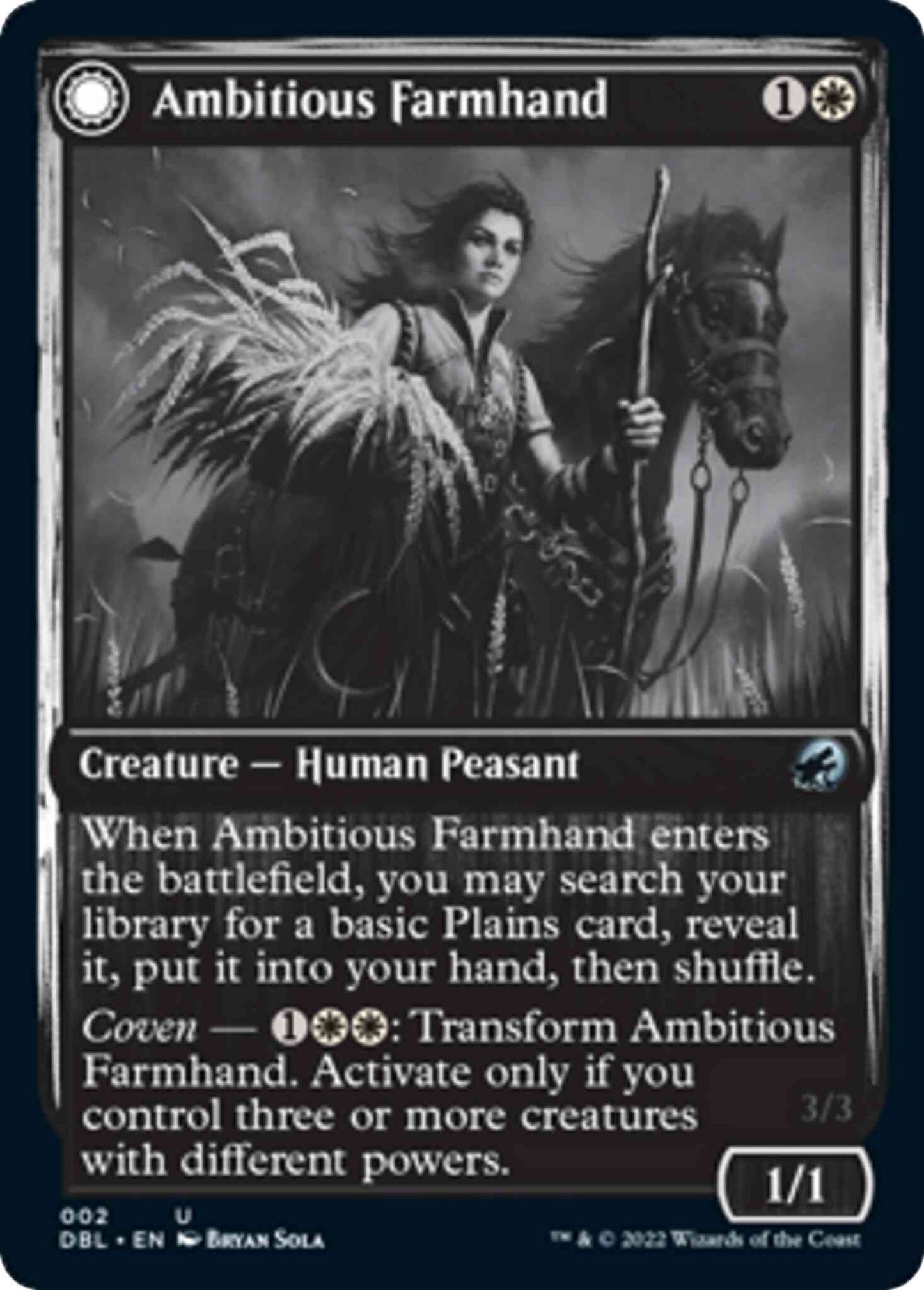 Ambitious Farmhand // Seasoned Cathar [2] [Innistrad: Double Feature] [Non-Foil]