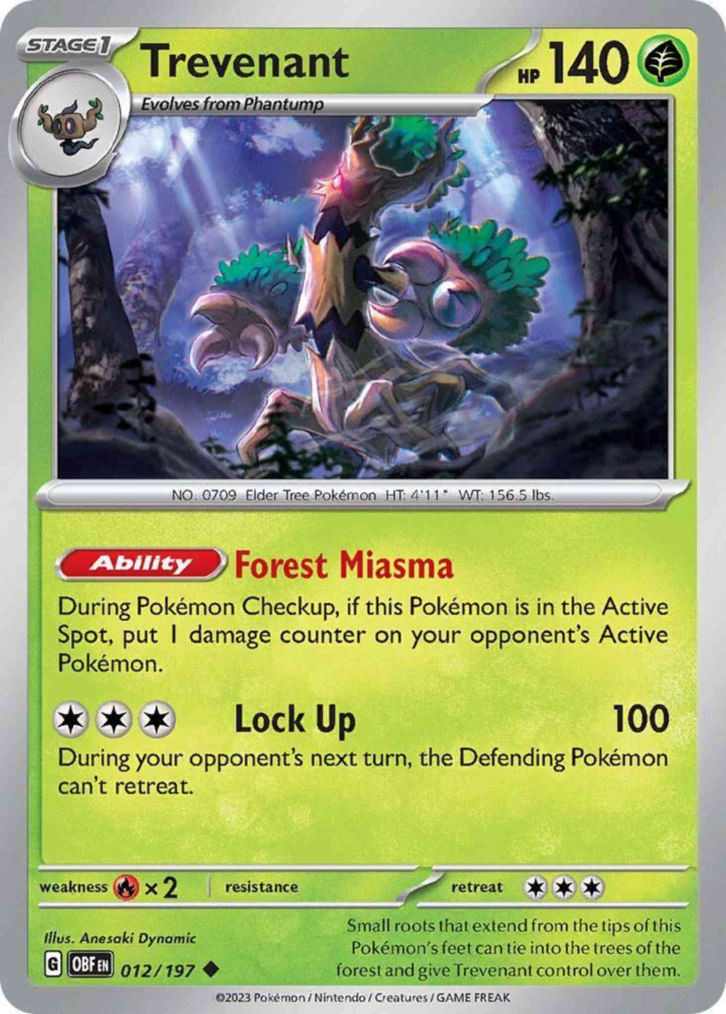 Trevenant - 012/197 - Uncommon [sv03-012] [Non-Holo]