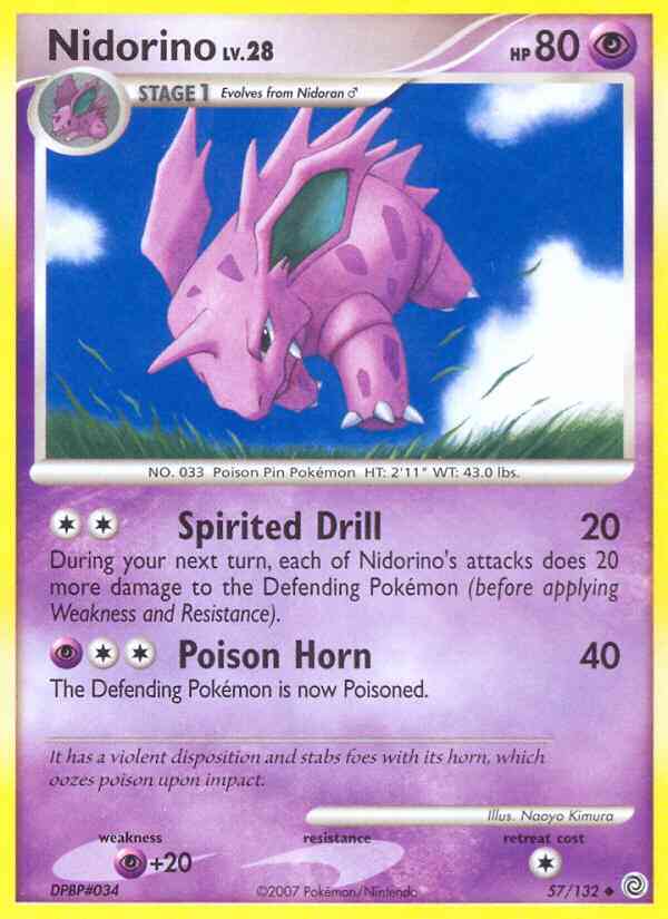 Nidorino - 57/132 - Uncommon [dp3-57] [Non-Holo]