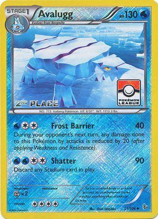 Avalugg - 31/106 - Promo [League] [2nd Place] [XY2MSP-31] [Reverse Holo]