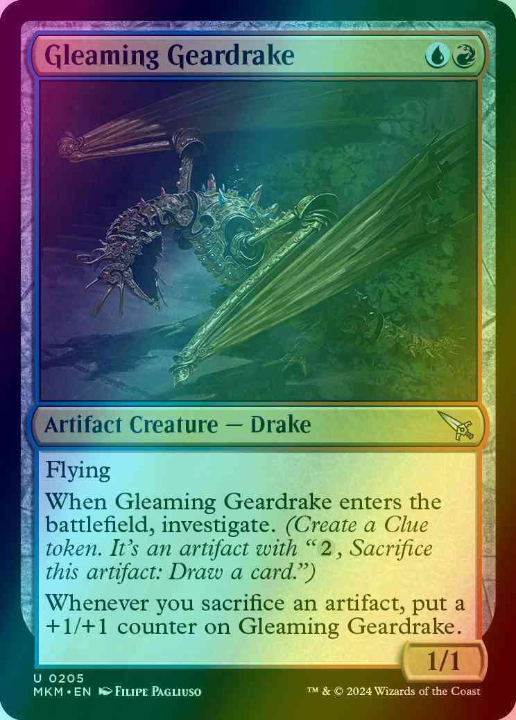 Gleaming Geardrake [205] [Murders at Karlov Manor] [Foil]