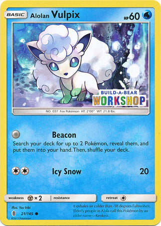 Alolan Vulpix - 21/145 - Build-a-Bear Promo [Holo]