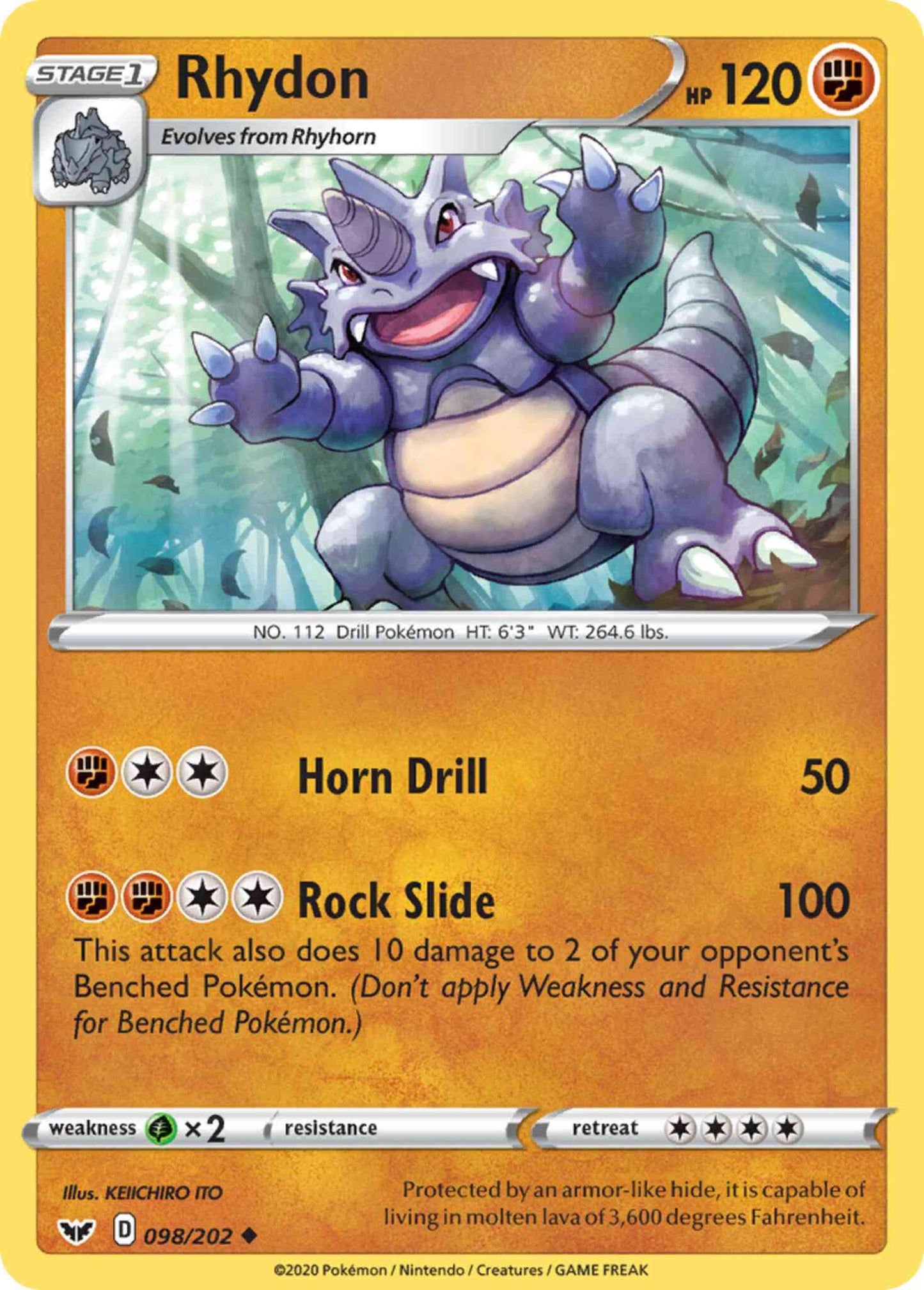 Rhydon - 098/202 - Uncommon [swsh1-098] [Non-Holo]