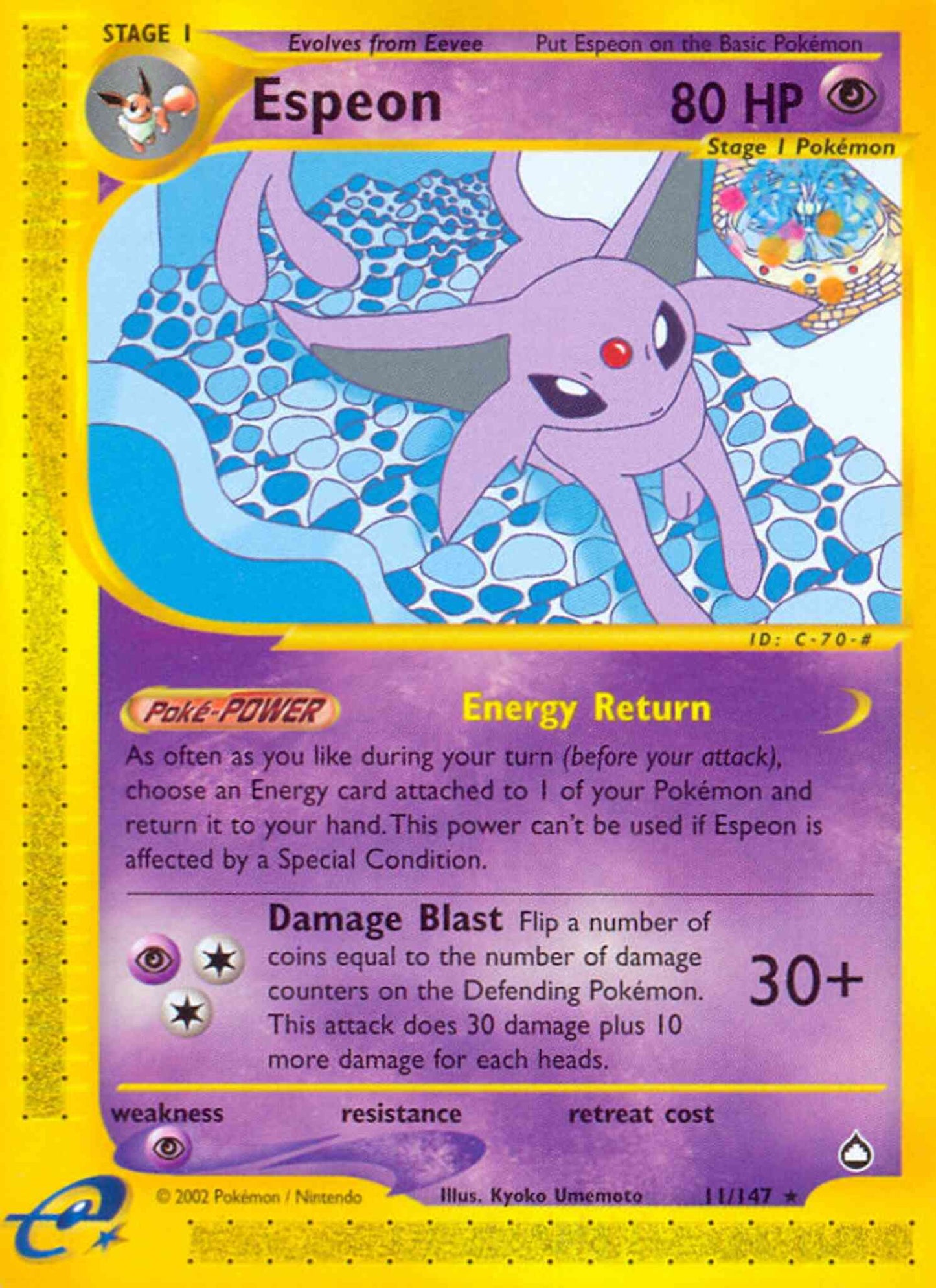 Espeon - 11/147 - Rare [ecard2-11] [Reverse Holo]