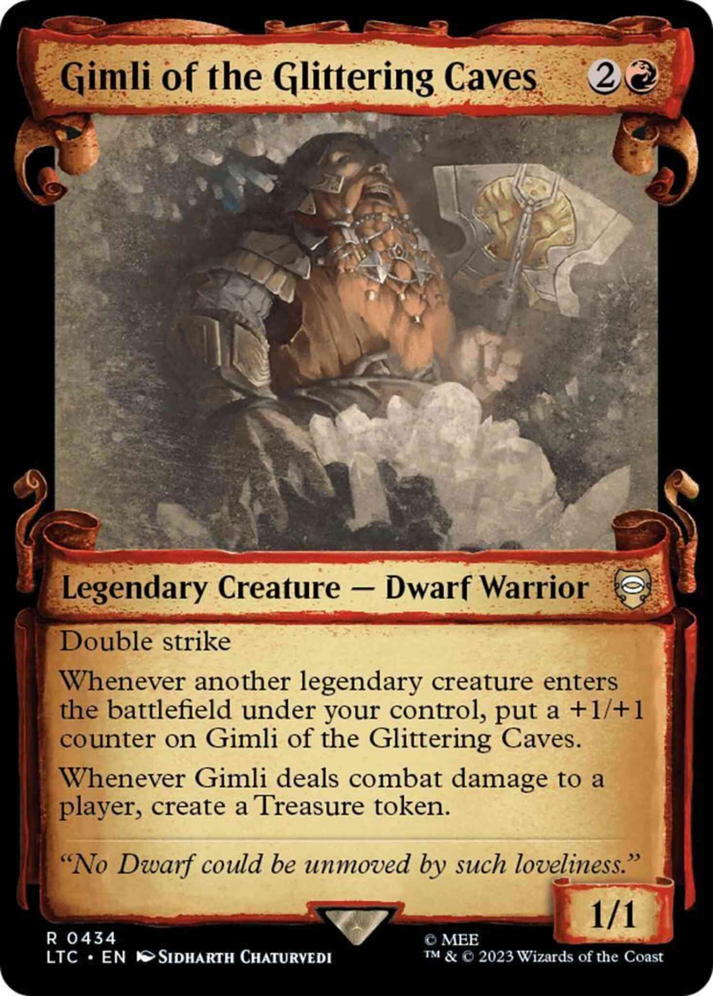 Gimli of the Glittering Caves [434] [Scrolls Showcase] [The Lord of the Rings: Tales of Middle-earth: Commander] [Non-Foil]