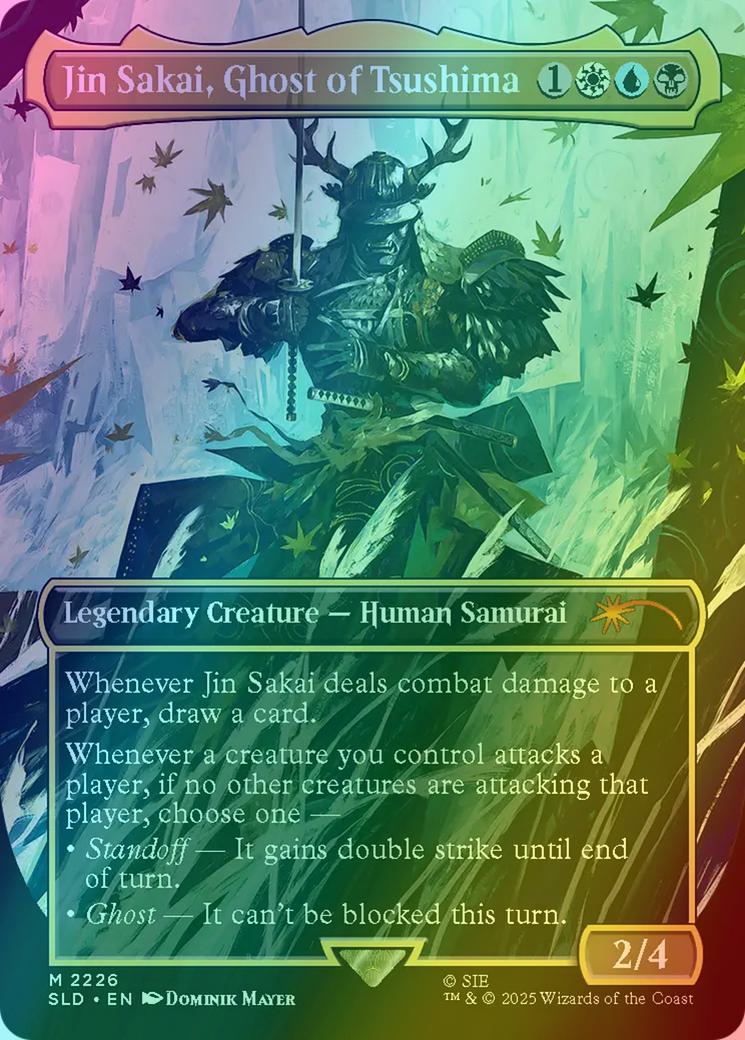 Jin Sakai, Ghost of Tsushima [2226] [Borderless] [Ghost of Tsushima] [Secret Lair Drop] [Rainbow Foil]