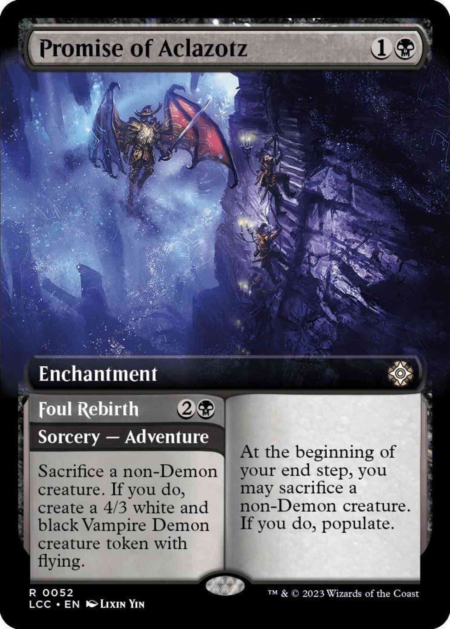 Promise of Aclazotz // Foul Rebirth [52] [Extended Art] [The Lost Caverns of Ixalan: Commander] [Non-Foil]