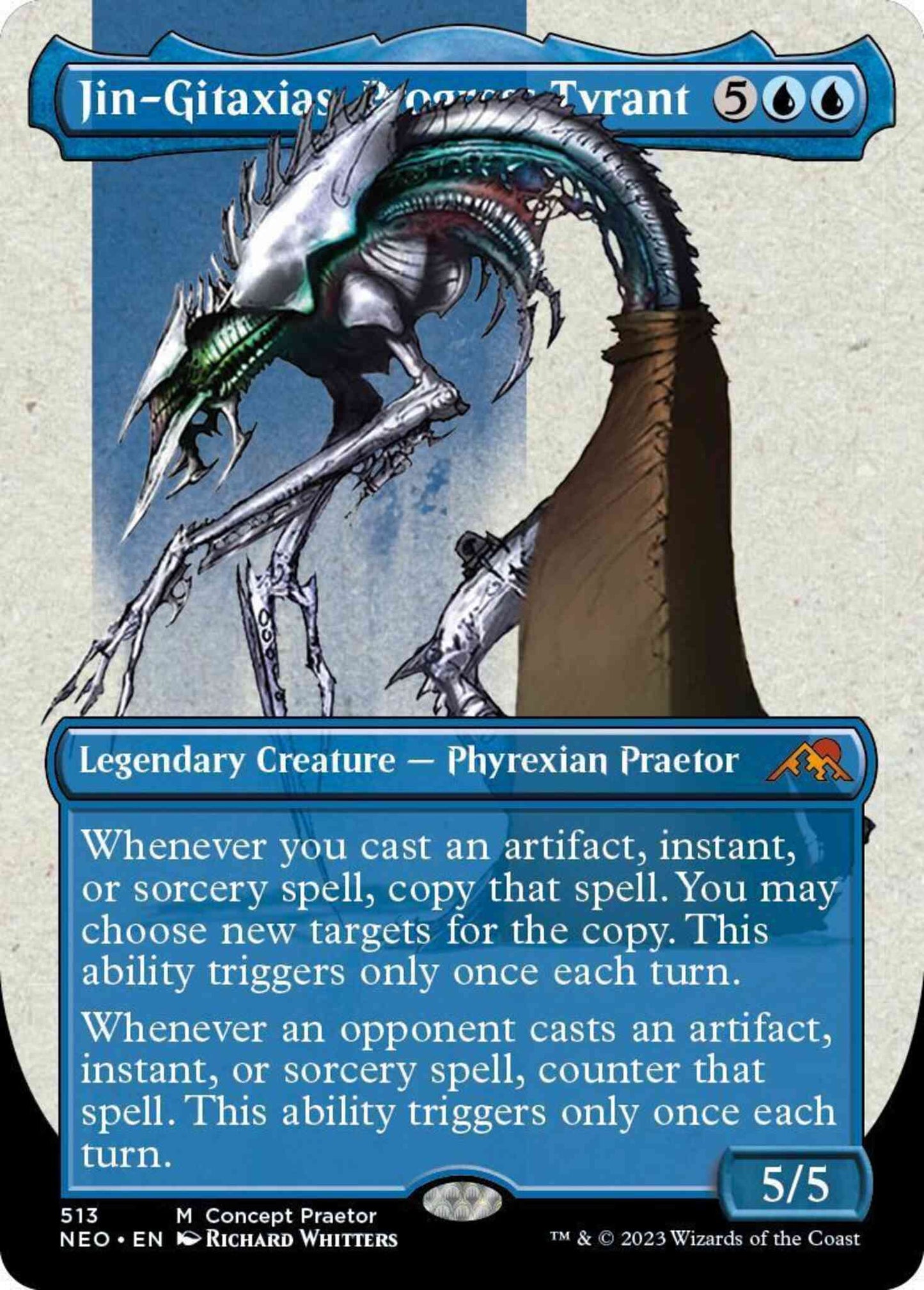 Jin-Gitaxias, Progress Tyrant [513] [Borderless] [Concept Praetor] [Kamigawa: Neon Dynasty] [Non-Foil]