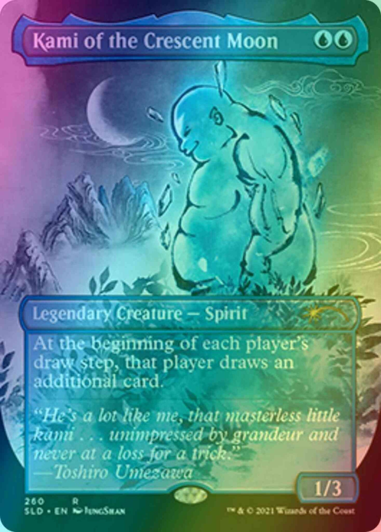 Kami of the Crescent Moon [0260] [Borderless] [Kamigawa Ink] [Secret Lair Drop] [Foil]