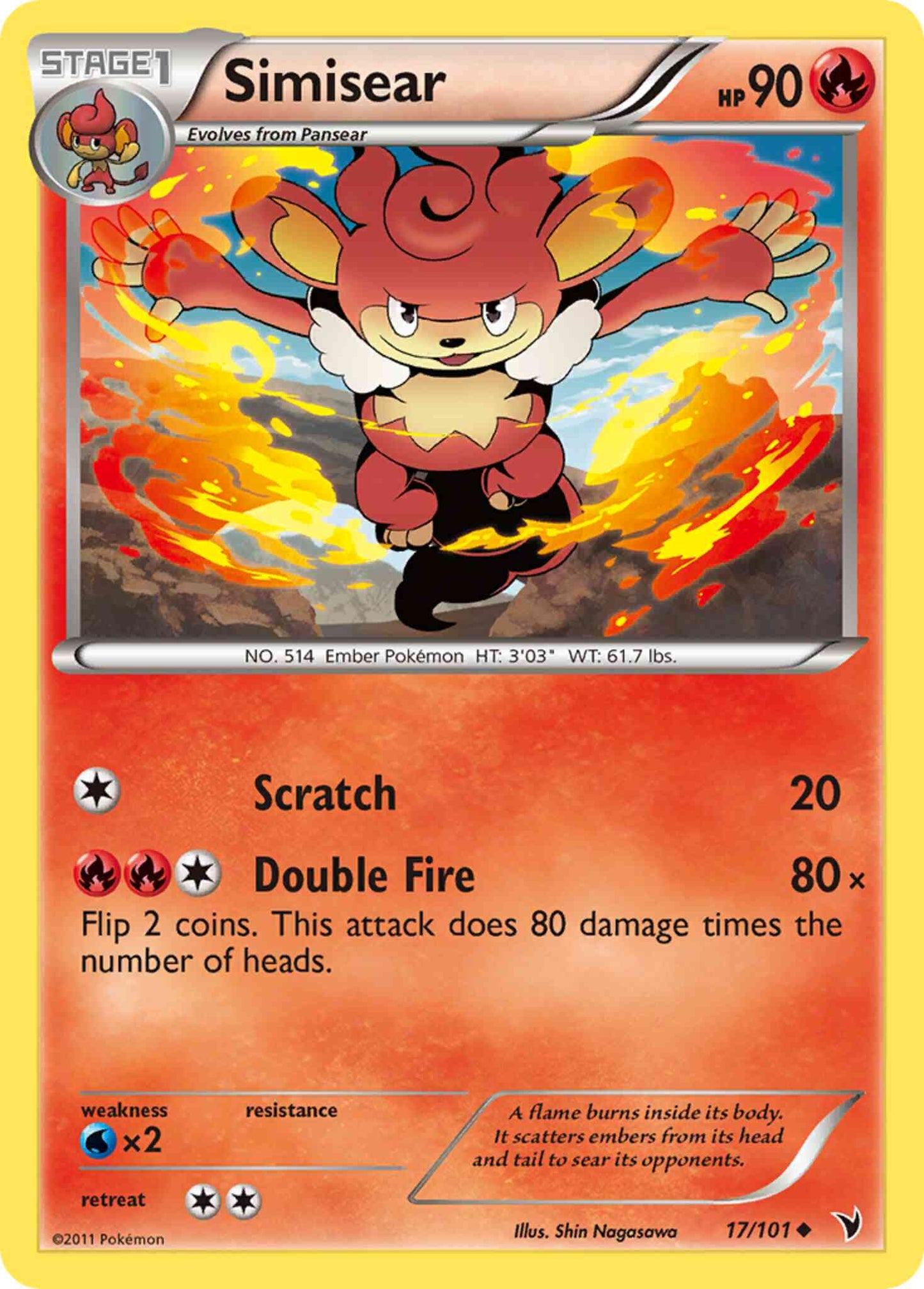 Simisear - 17/101 - Uncommon [bw3-17] [Reverse Holo]