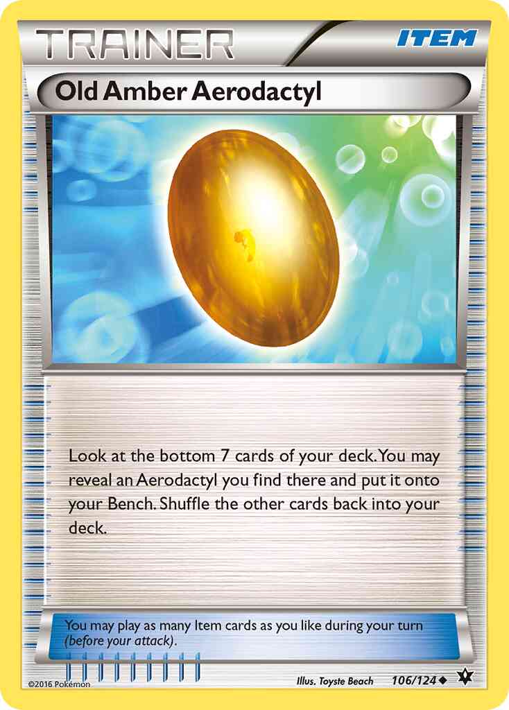 Old Amber Aerodactyl - 106/124 - Uncommon [xy10-106] [Non-Holo]