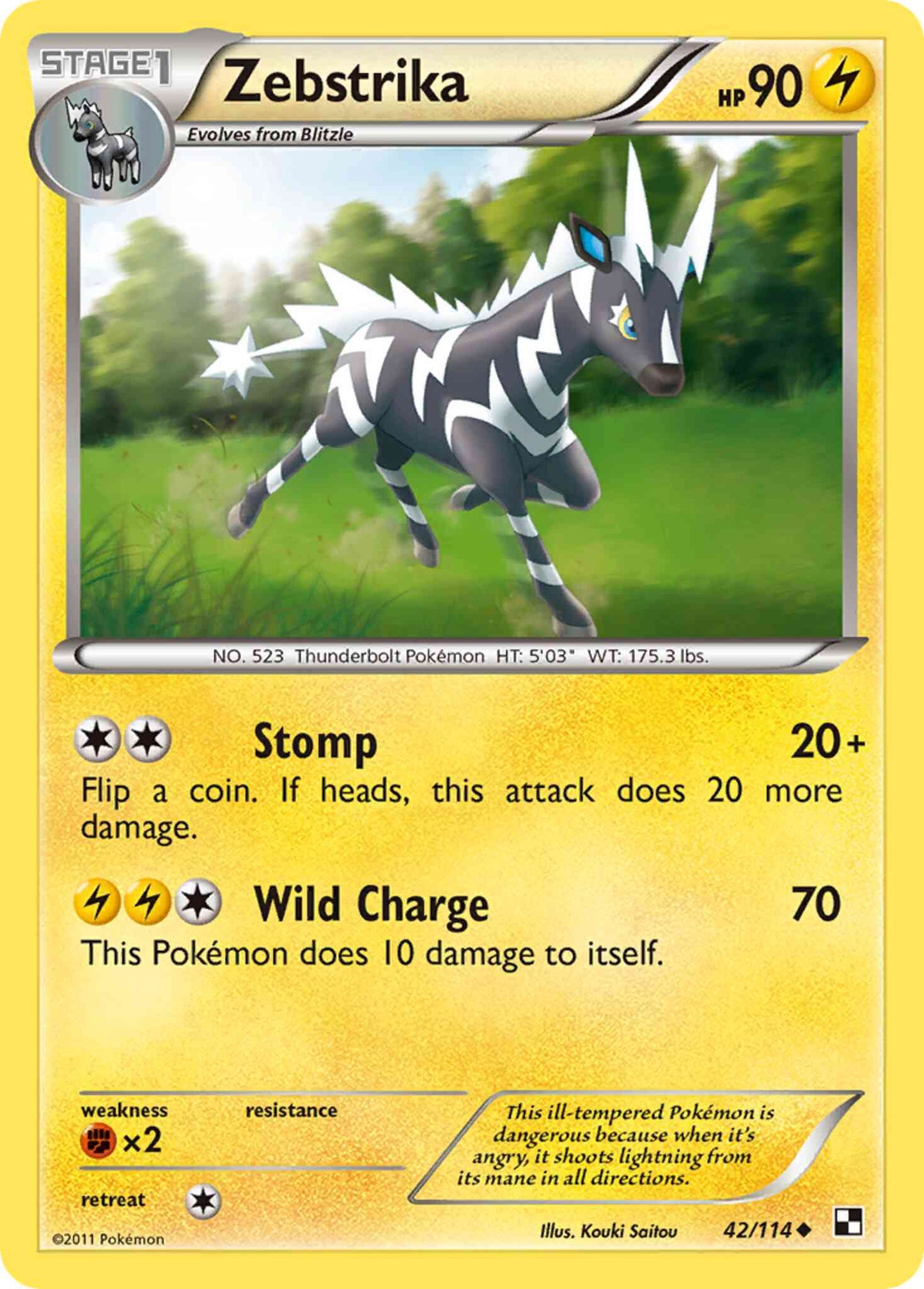 Zebstrika - 42/114 - Uncommon [bw1-42] [Reverse Holo]