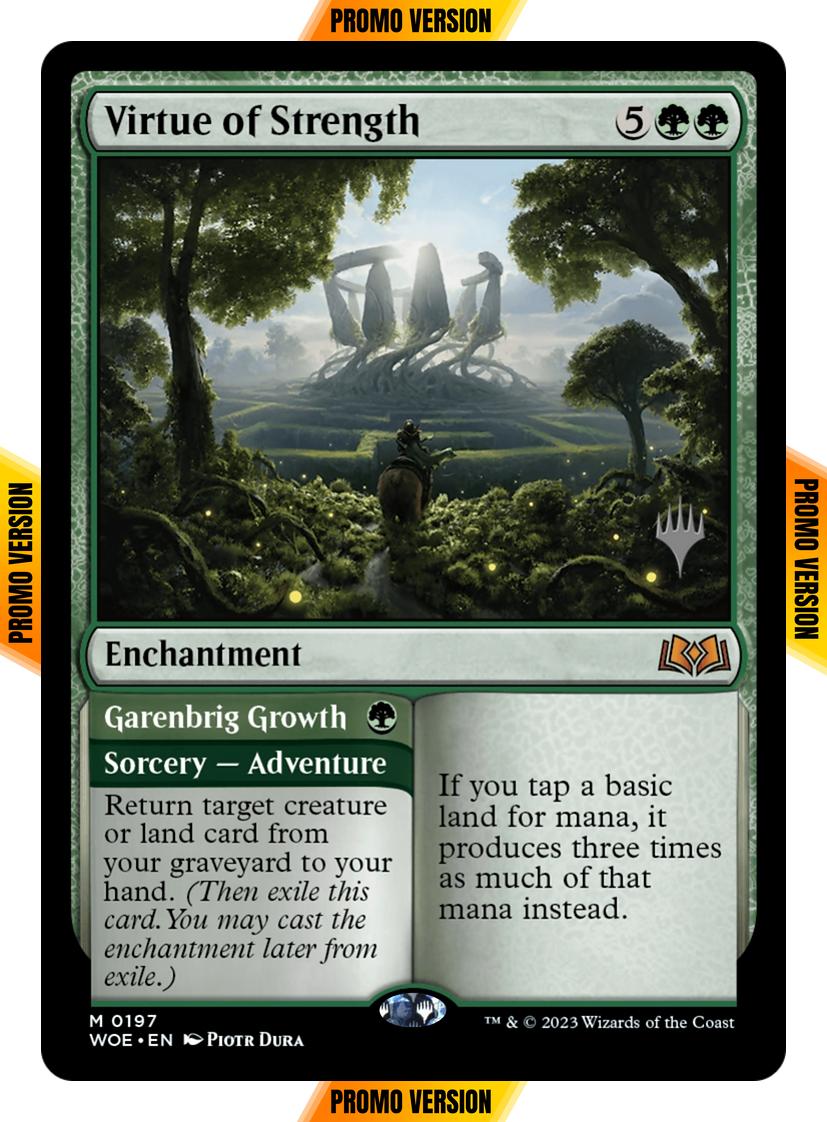 Virtue of Strength // Garenbrig Growth [197p] [Promo Pack] [Wilds of Eldraine: Promos] [Non-Foil]