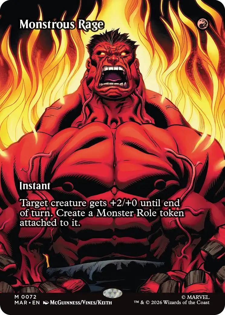 Monstrous Rage [72] [Borderless] [Source Material] [Marvel Universe] [Non-Foil]