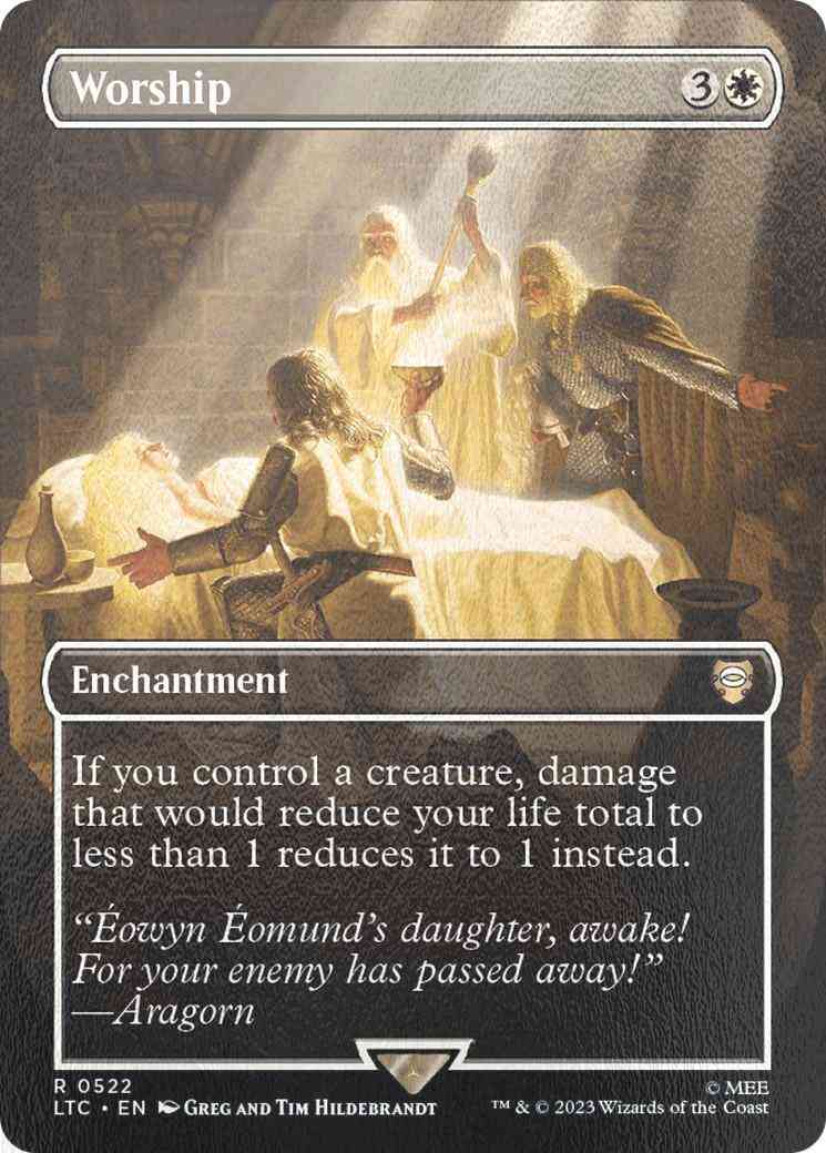 Worship [522] [Borderless] [The Lord of the Rings: Tales of Middle-earth: Commander] [Silver Foil]