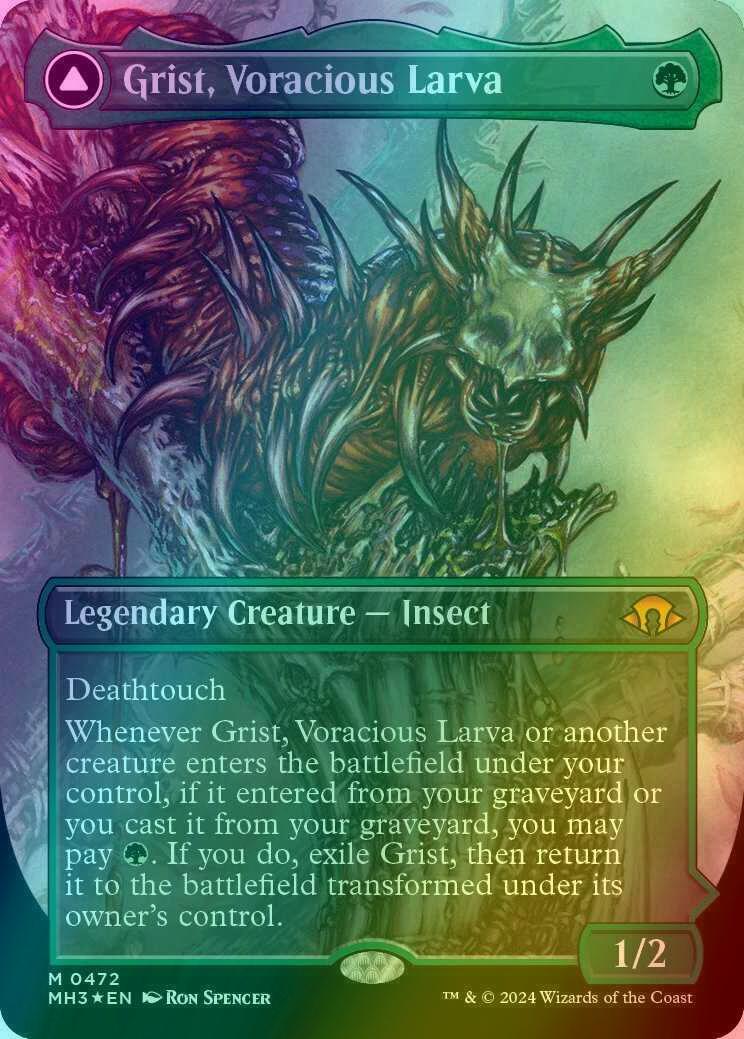 Grist, Voracious Larva // Grist, the Plague Swarm [472] [Borderless] [Modern Horizons 3] [Textured Foil]
