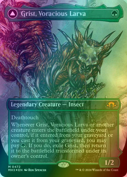 Grist, Voracious Larva // Grist, the Plague Swarm [472] [Borderless] [Modern Horizons 3] [Textured Foil]