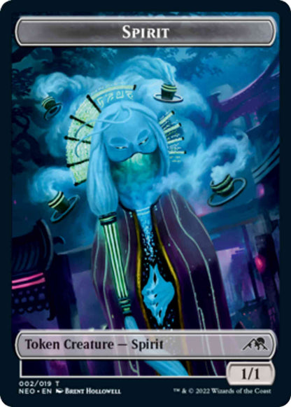 Spirit Token (02) // Thopter Token (12) [Kamigawa: Neon Dynasty: Commander: Tokens] [Non-Foil]