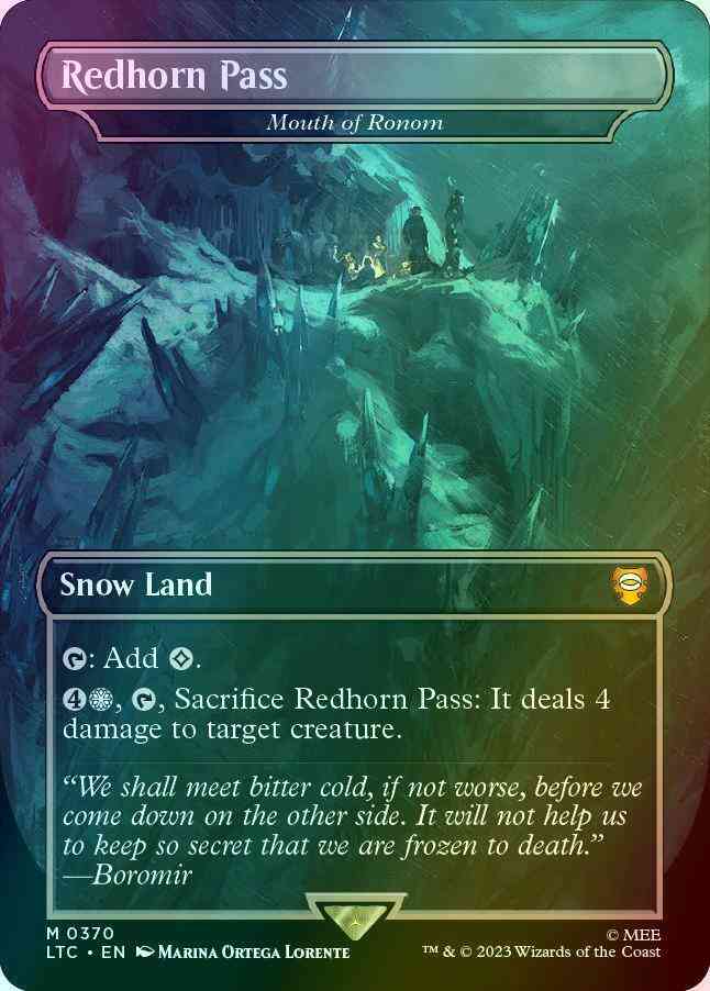 Redhorn Pass - Mouth of Ronom [370] [Borderless] [Realms and Relics] [The Lord of the Rings: Tales of Middle-earth: Commander] [Foil]