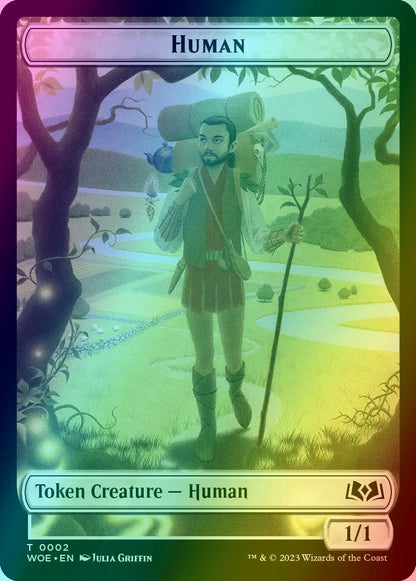 Food Token (10) // Human Token (02) [Wilds of Eldraine: Tokens] [Foil]