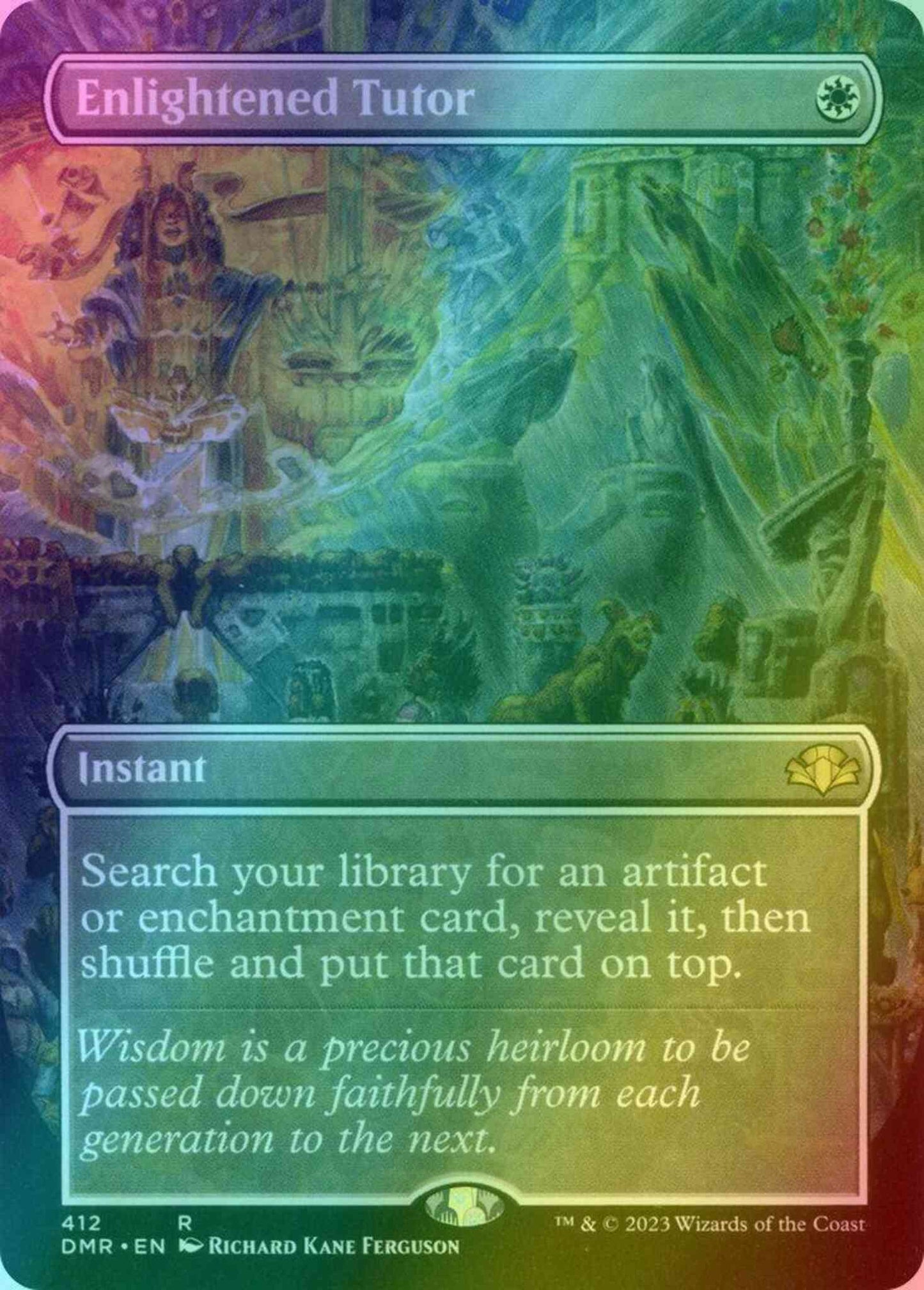 Enlightened Tutor [412] [Borderless] [Dominaria Remastered] [Foil]